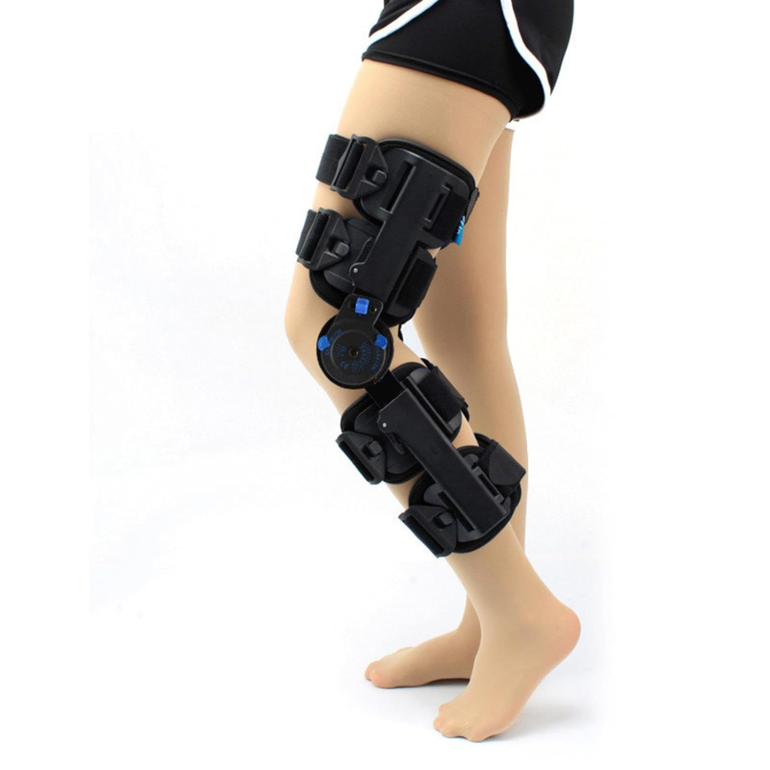 PopieL Knee Brace Orthotic Brace, Adjustable Sports Protective Gear for Knee and Leg, Hinged Rom Knee Brace for Recovery After Surgery, Fracture Fixation Brace, One Size