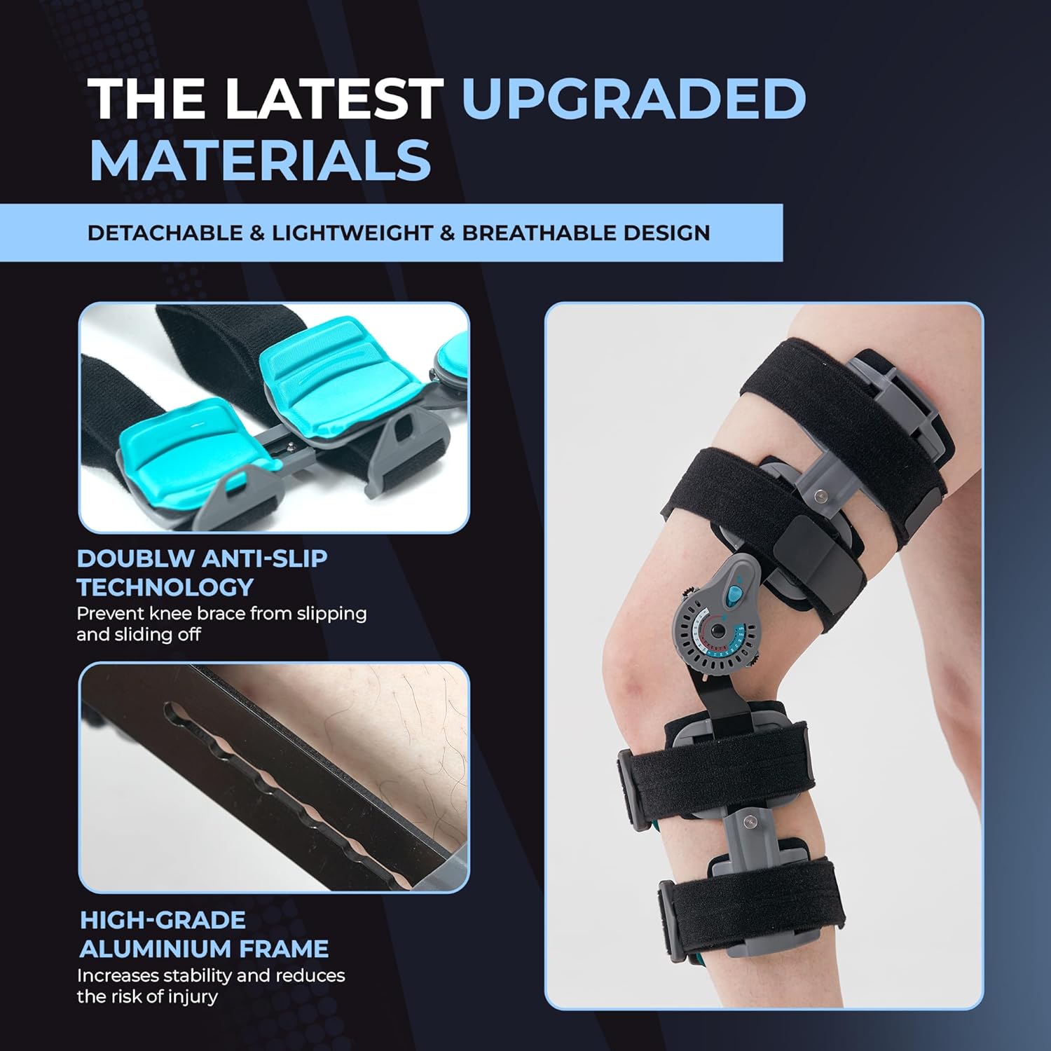 Z1 K9 Eco Hinged ROM Knee Brace - Post Op Immobilizer Leg Brace for Recovery Stabilization, ACL, MCL, PCL Injury, Meniscus Tear - Adjustable Orthopedic Patella Support After Surgery For Women & Men