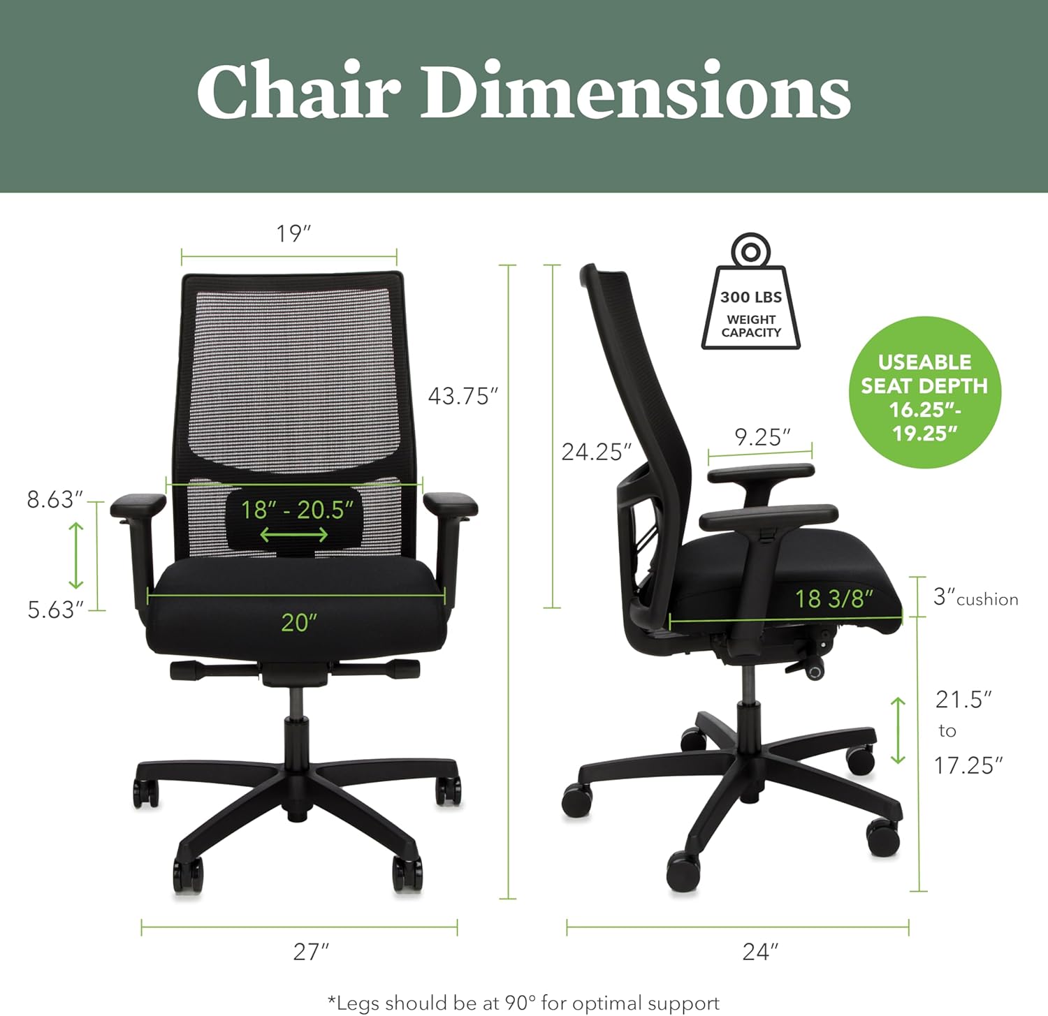 HON Ignition 2.0 Mid Back Task Chair, Spectrum Mesh, Advanced Synchro-Tilt Control, Office Chair with Lumbar Support, Height and Width Adjustable Arms, Titanium Frame, Onyx