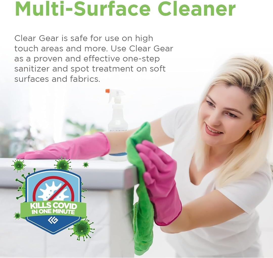 Clear Gear Disinfectant Spray, Mat Cleaner, and Deodorizer For Surfaces, Equipment, Protective Gear and Facilities - Hospital Grade Disinfectant - 5 Gallon Bulk Gym Cleaning Supplies