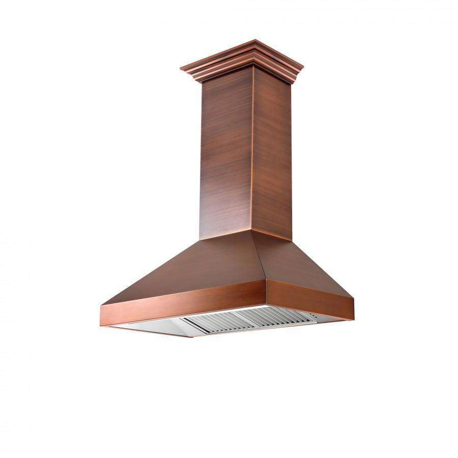 ZLINE 48-Inch Copper Wall Range Hood with Crown Molding and 700 CFM Motor (8697C-48)