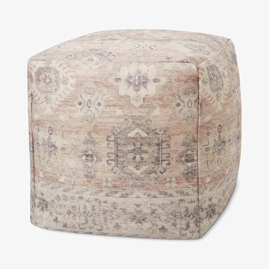 Loloi Poufs Collection - POUF Machine Woven Rug in Rust (LPF0023)