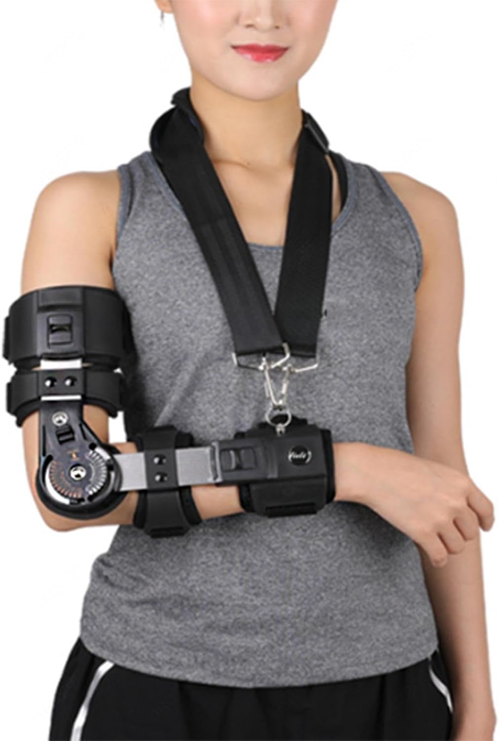 Hinged Elbow ROM Brace for Tendonitis and Tennis Elbow, Adjustable Post Op Elbow Stabilizer Splint Relief Pain Arm Immobilizer, for Woman, Man(Left)