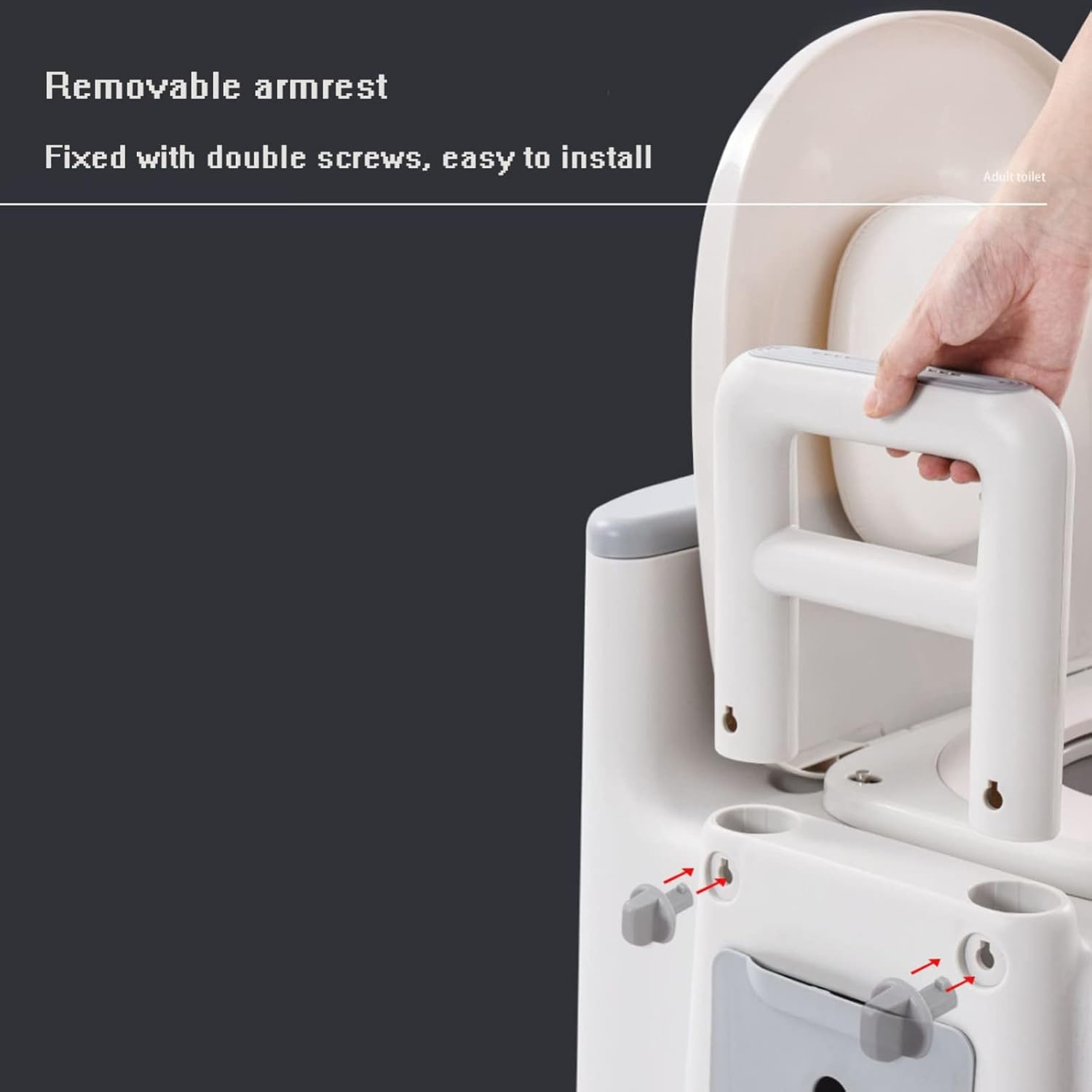 Bedside Commodes, Bedside Toilet, Commode Bucket with Lid and Handle Commode Chair for Use Over Toilet Bedside and in The Shower Suitable for People with Disabilities The Elderly White