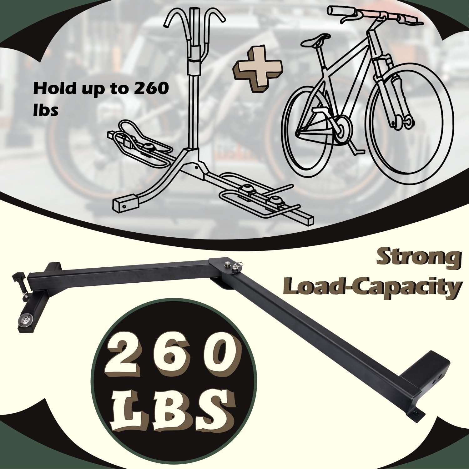TOPOWN Swing Away Hitch Mount Bike Rack Extension 2” Receiver, Heavy Duty Bicycle Rack Swing Away Hitch Mount Adapter Compatible with Most 2 Inch Hitch Racks, Adjustable 120 Degree, Hold Up to 260 lbs