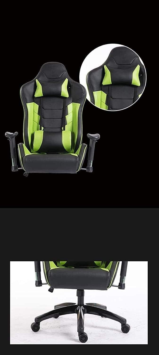 Pc Gaming Chair Racing Office Chair Ergonomic Desk Chair Massage Pu Leather Recliner Computer Chair with Lumbar Support Headrest Armrest Footrest Rolling Swivel Task Chai,