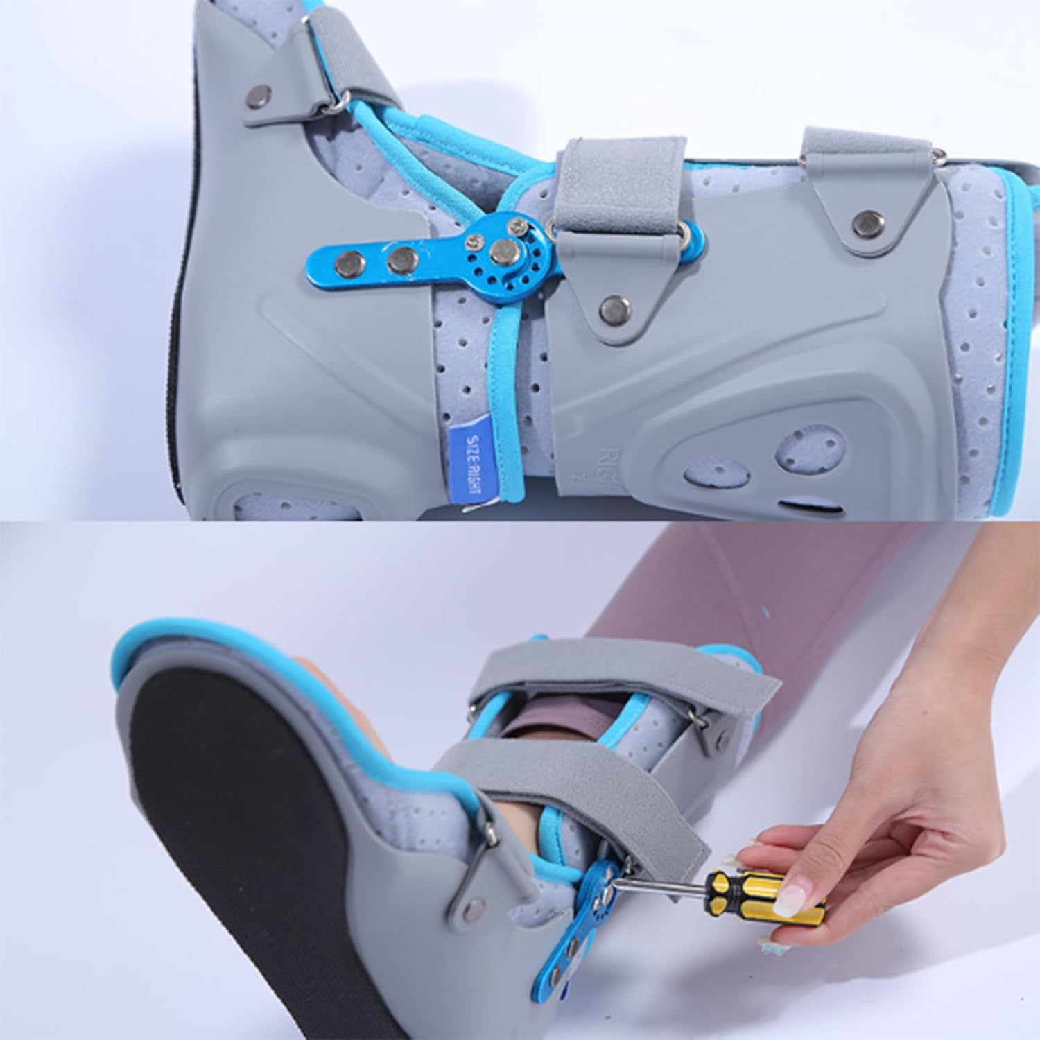 SFKLYU Ankle Support Stabilizer Wound Healing Ankle Fracture Sprain Protector Ankle Relief Ankle Support Brace for Ankle Sprain, Broken Toe, Protection and Healing,B Right,S