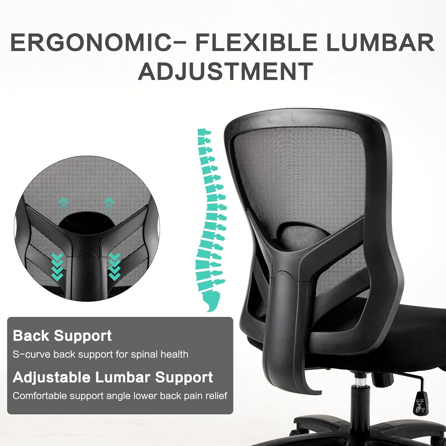 YFO Big and Tall Office Chair 500LBS - Computer Desk Chair with Adjustable Lumbar Support, Heavy Duty Ergonomic Mesh with 360 Rotation 4D Arm and Extra Wide Comfty Seat, Quiet Wheels for Adults