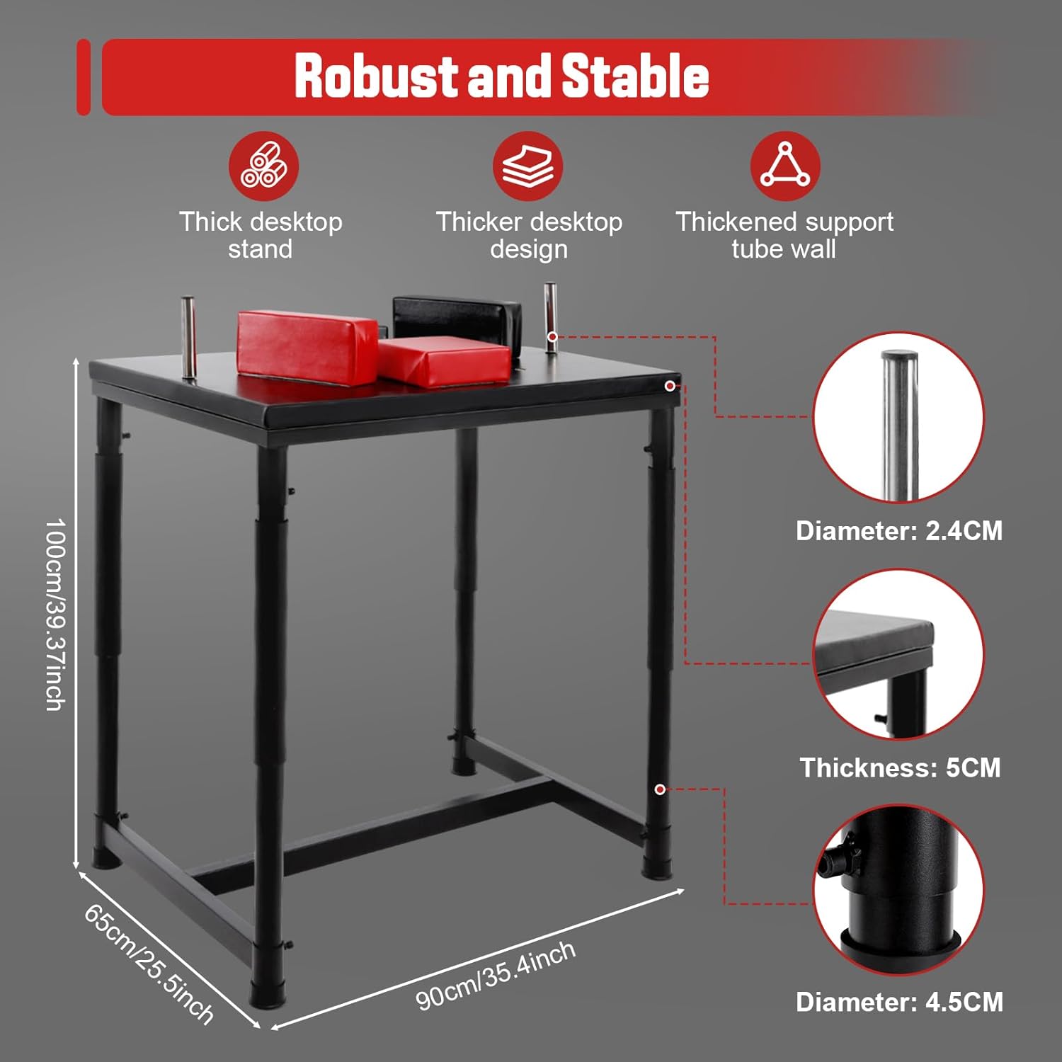 Arm Wrestling Table, Professional Arm Wrestling Training Equipment Armwrestling Battle Table Standard Wrist Stand Wrist Strength Training Support Plate for Gyms Sports Home Club Office