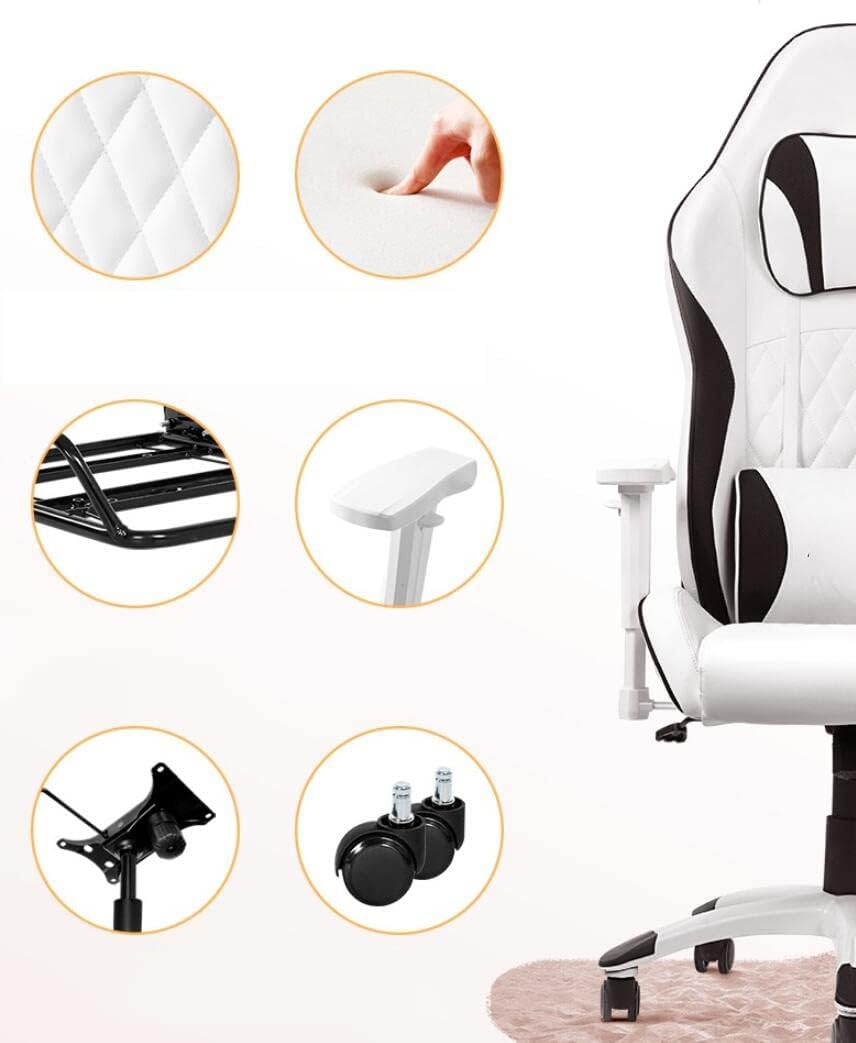 Gaming Chair Racing Style Ergonomic High-Back,with Lumbar Support Flip Up Arms Headrest Pu Leather Executive High Back Computer Chair Comfortable Anniversary Vision,Blue