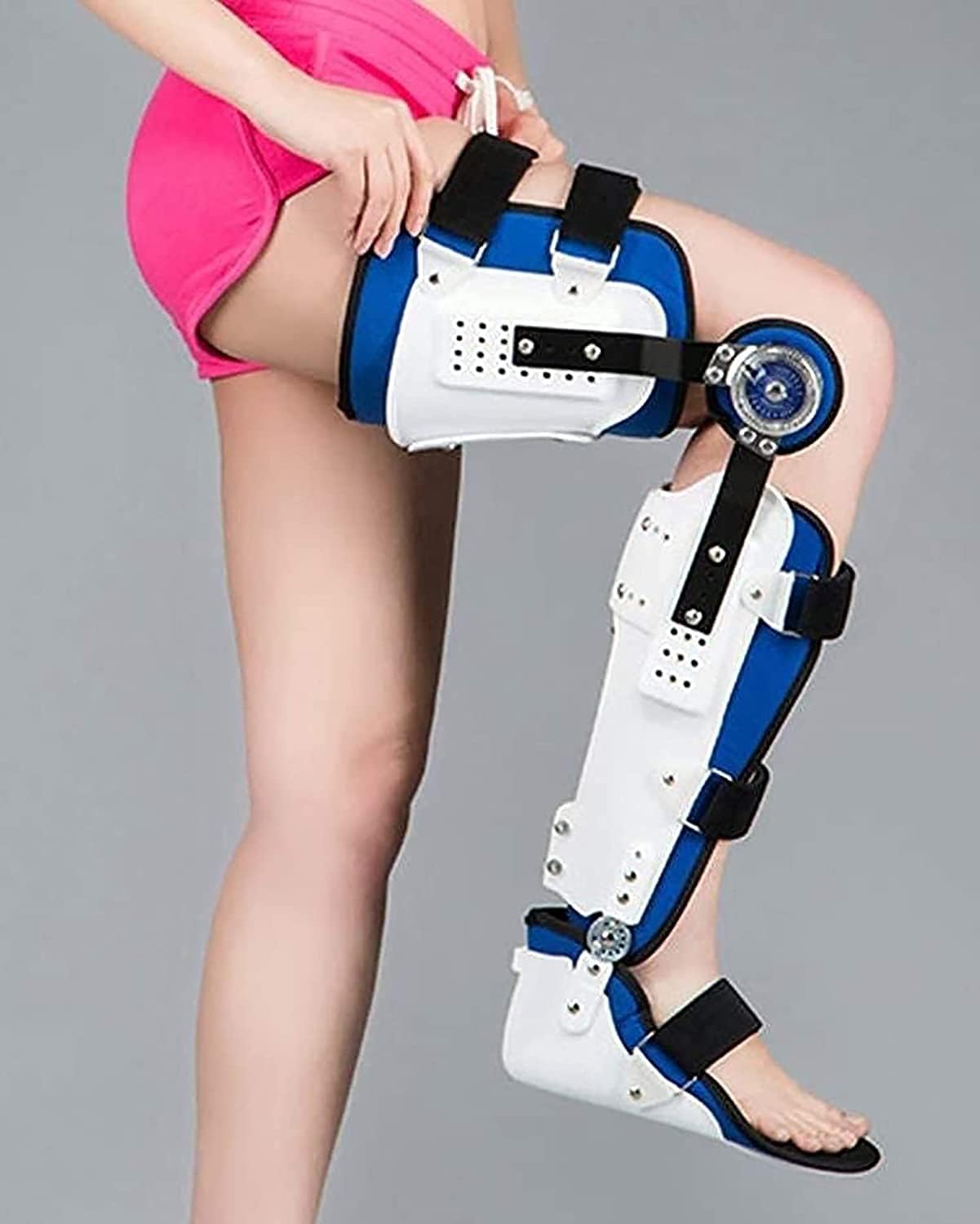 Adjustable Knee Ankle Foot Orthosis Hinged Knee and Foot Fixed Brace Postoperative Knee Ankle Foot Stabilizer Corrector,Right