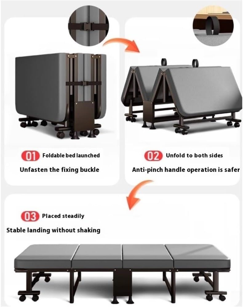 Foldable Office Bed and Lounge Chair, Single Medium White - Ideal for Home and Hospital