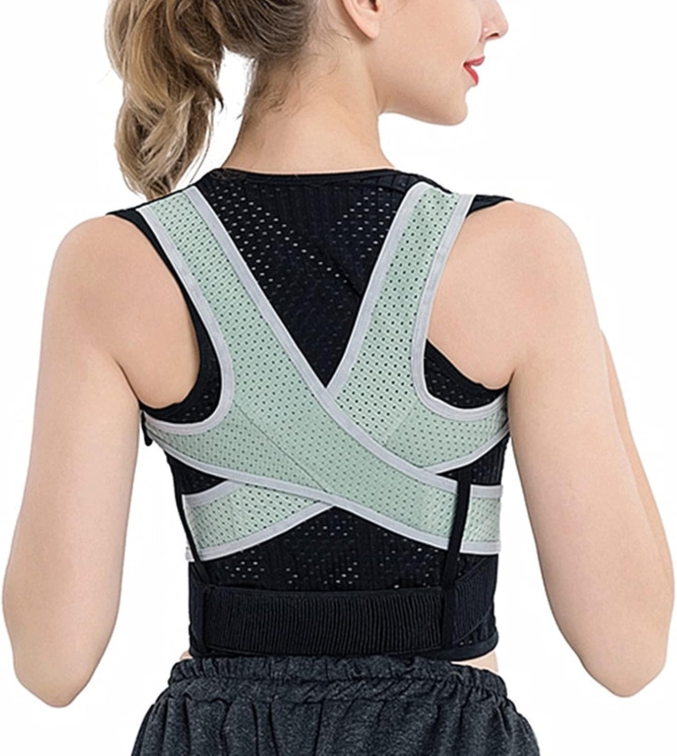 KANDUO Posture Corrector-Back Brace for Men and Women- Fully Adjustable Straightener for Mid, Upper Spine Support- Neck, Shoulder, Clavicle and Back Pain Relief-Breathable (Size : Small)