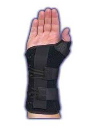 Medical Specialties Ryno Lacer Wrist / Thumb Support Splint Palmar Stay Suede Left Hand Black Medium 1 Each