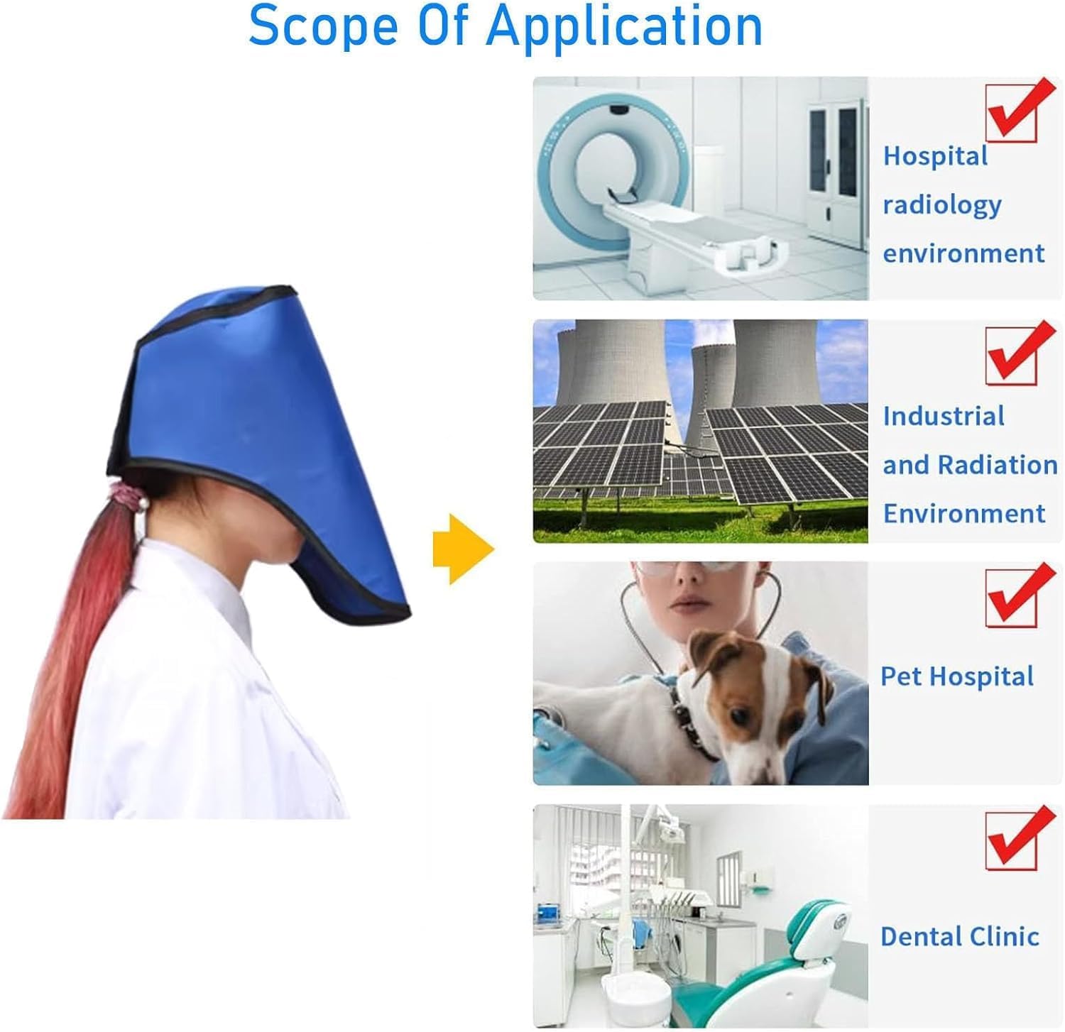 BKEKM Lead Cap Medical Use X-ray Lead Cap Head Shield Labs X-ray Shielding Cap 0.35mmpb/0.5mmpb for Head and Face Lead Apron