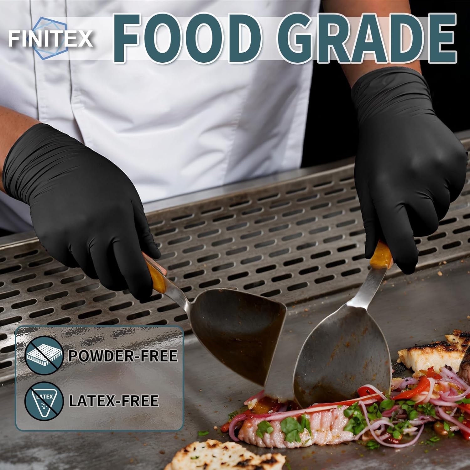 FINITEX Black Nitrile Disposable Medical Exam Gloves 5 mil Powder-free Latex-Free 1000 PCS Examination Glove