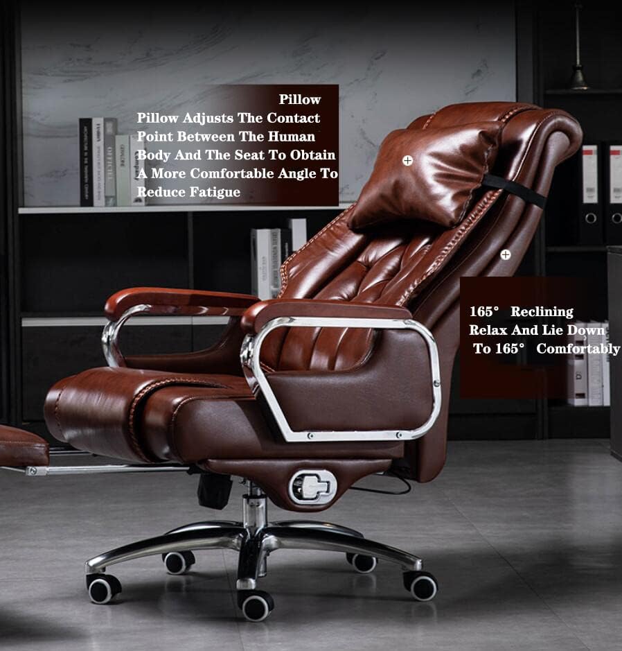 Massage Office Chair Big and Tall Video Task Chair,High Back All Day Comfort Ergonomic Lumbar Support Managerial Computer Desk Chair Flip Up Armrest Big Tall Comfort(Brown