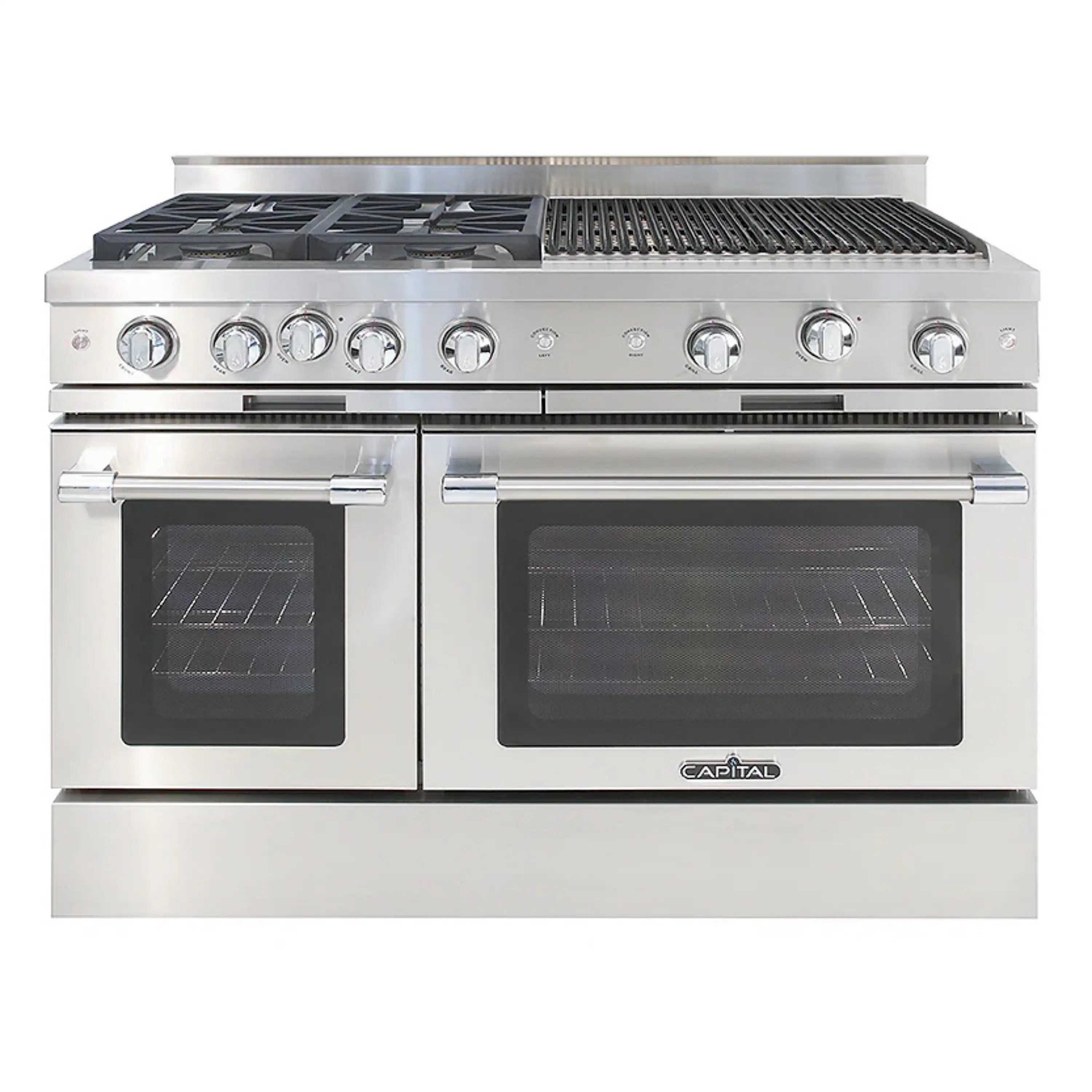 Capital 48-Inch Classic Chef Gas Range in Stainless Steel with 4 Sealed Burners & 24-Inch Grill (MCR484BB)