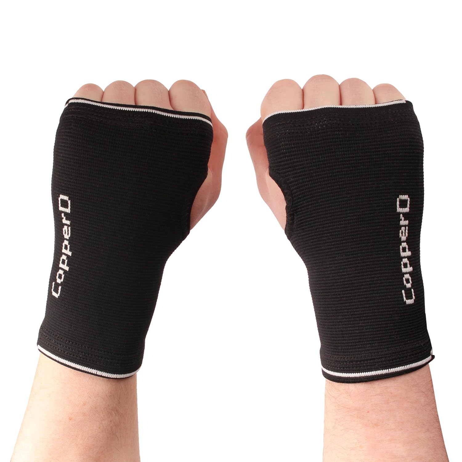 Copper Compression Wrist Sleeve - Black/Grey - Small/Medium - 10 Pair
