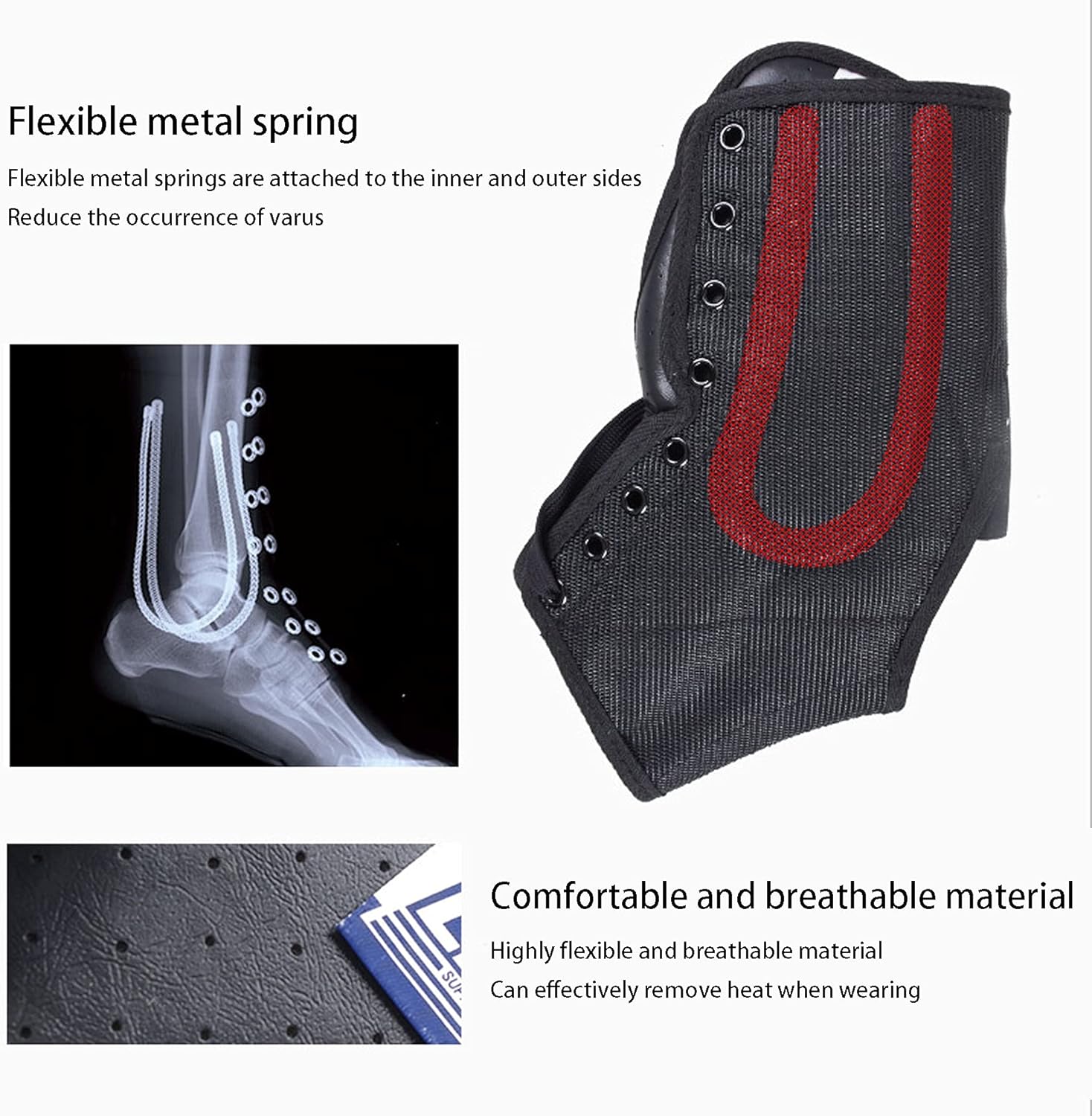 Ankle Stabilizer Brace Adjustable Rigid Stabilizer for Sprains Tendonitis Post-op Cast Support and Injury Protection for Women and Men Rigid Ankle Stabilizer with Straps,Small