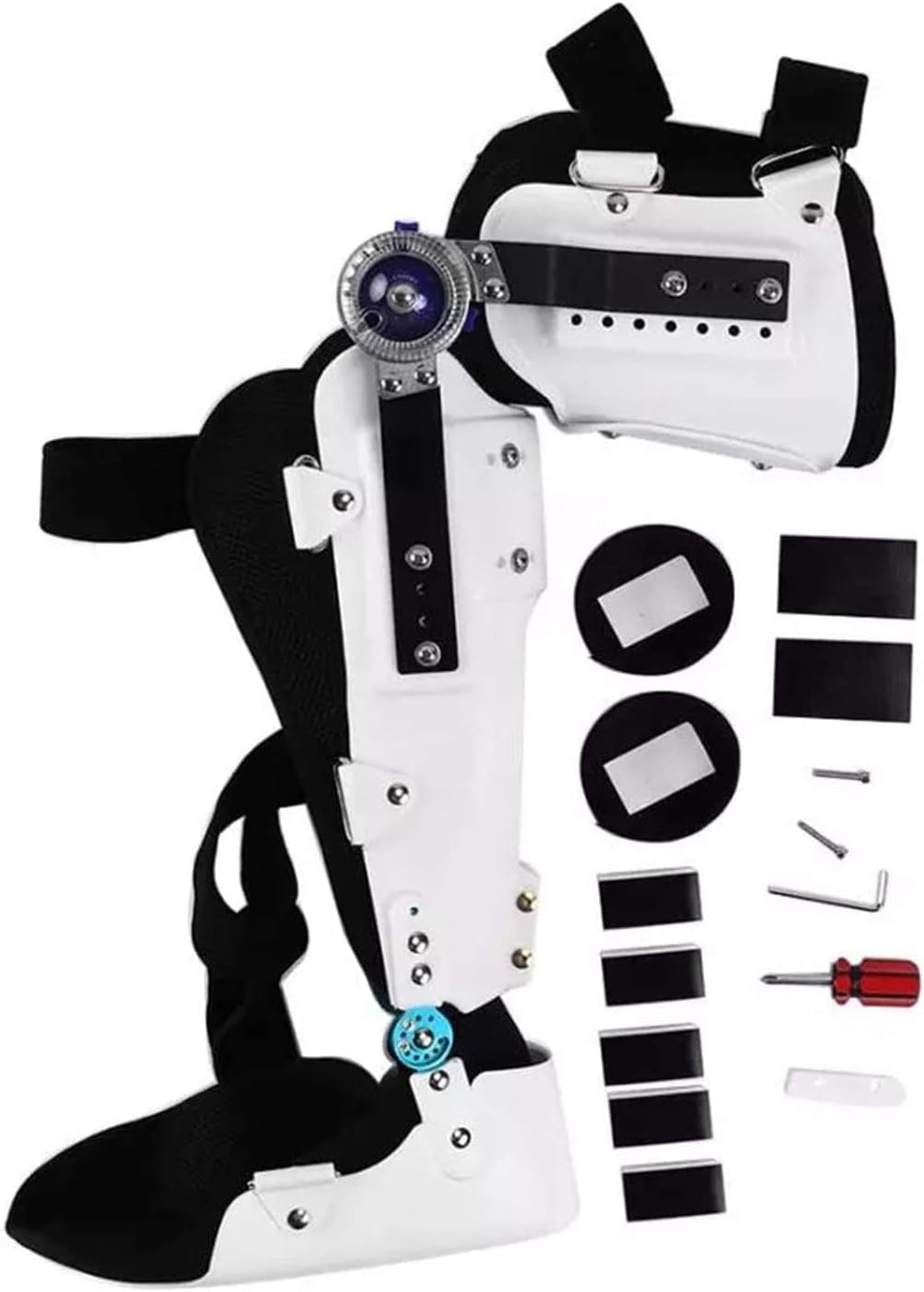 Adjustable Hip Joint Fixation Bracket, Hinged Knee Foot Support Brace, Support Stabilizer Fixed and Safe Material Postoperative Rehabilitation, Adjustable Leg Stabilizer, Knee Ankle Foot Orthosis(Righ