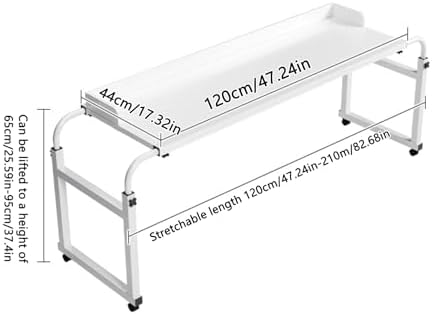 Hospital Table Over Bed for Home Use Swivel,Over The Bed Table with Wheels,Adjustable Height Table,Hospital Bed Table,Chair Cart,Laptop Desk for Bed,Recliner Table,Perfect for Hospital Famil
