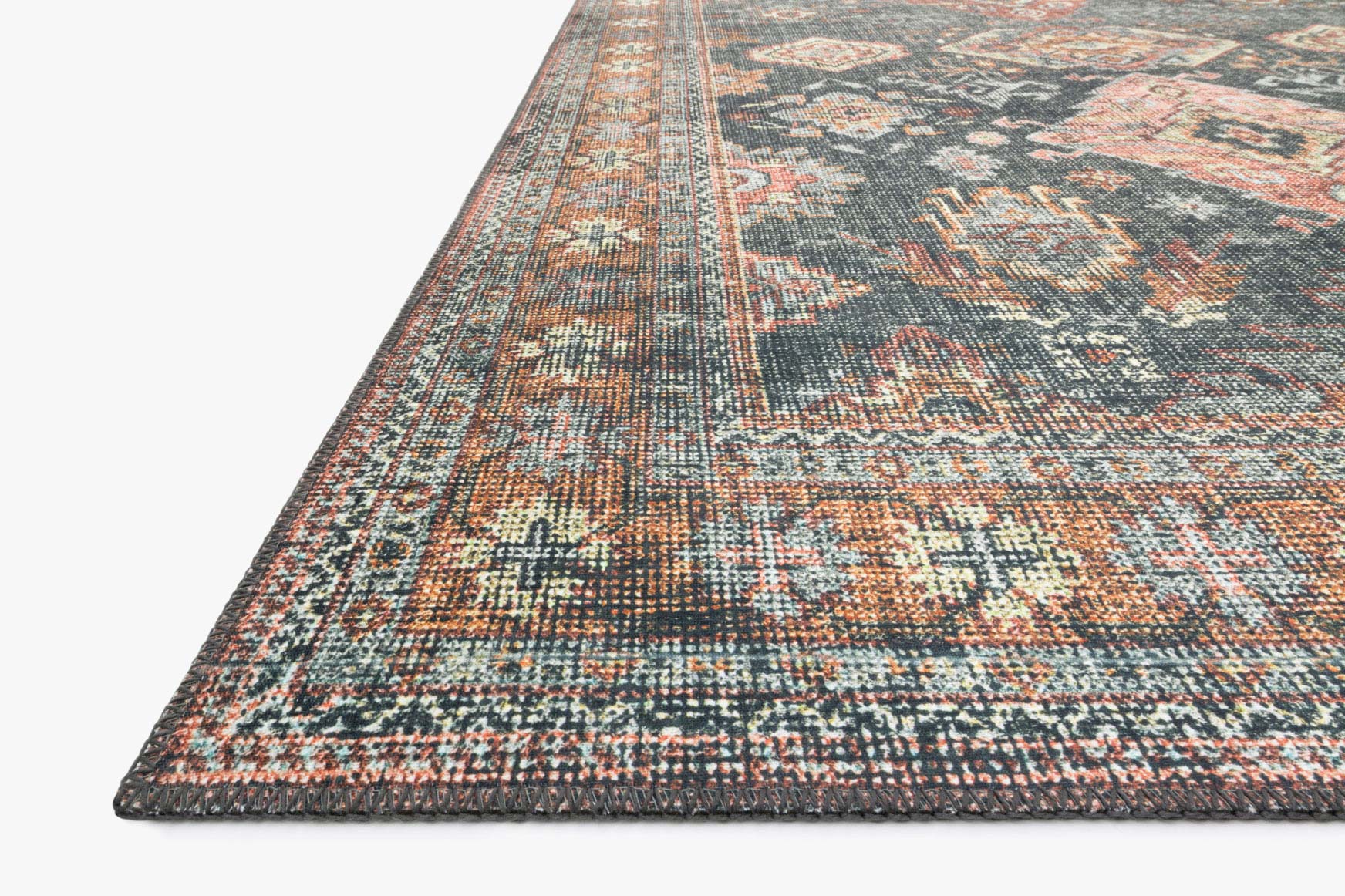 Loloi II Skye Collection - Traditional Power Loomed Rug in Sea & Rust (SKY-10)