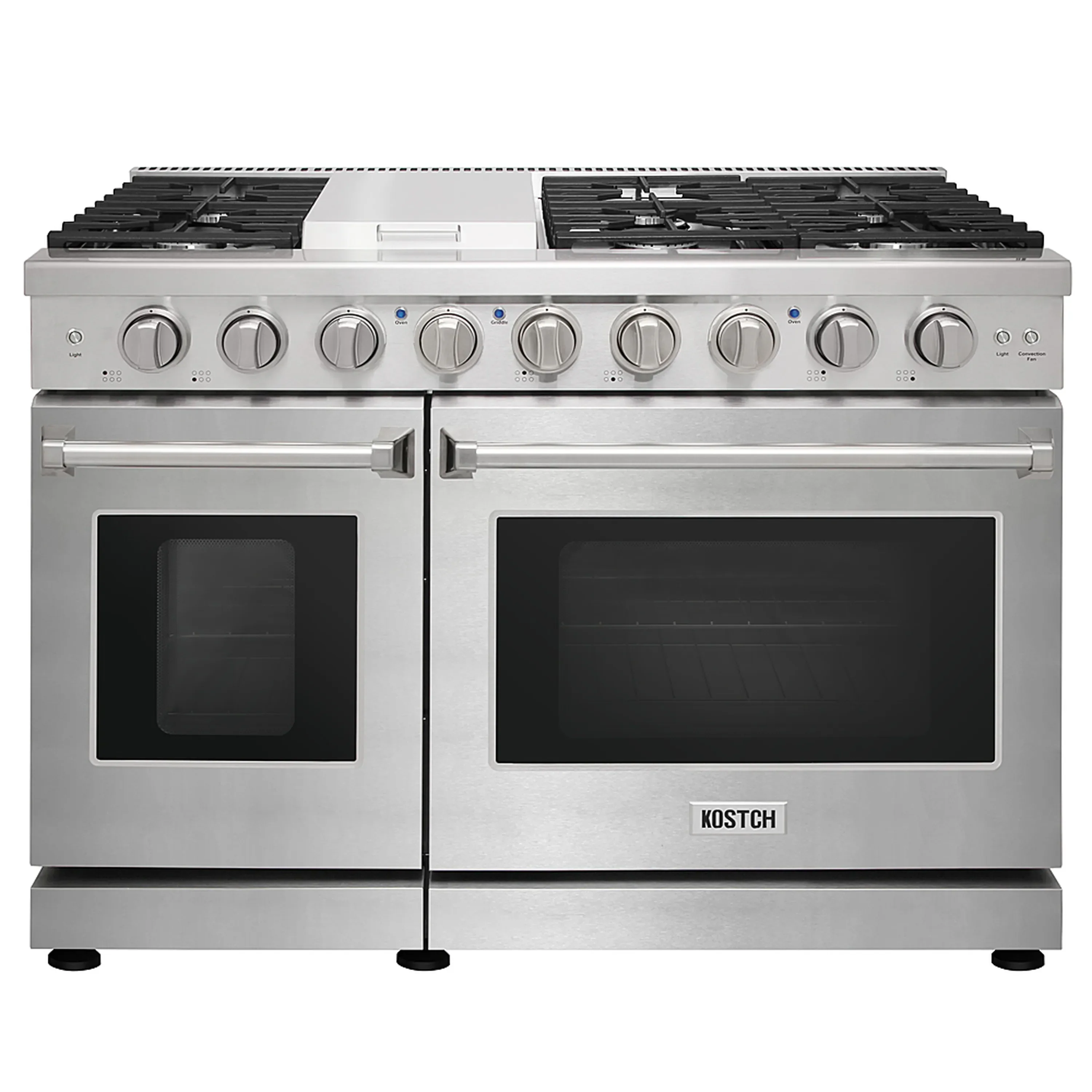 Kostch 48-Inch Gas Range with 6 Burners, Griddle Cooktop & 6.8 Cu. Ft. Convection Oven in Stainless Steel (KOS-48RG03M-S)