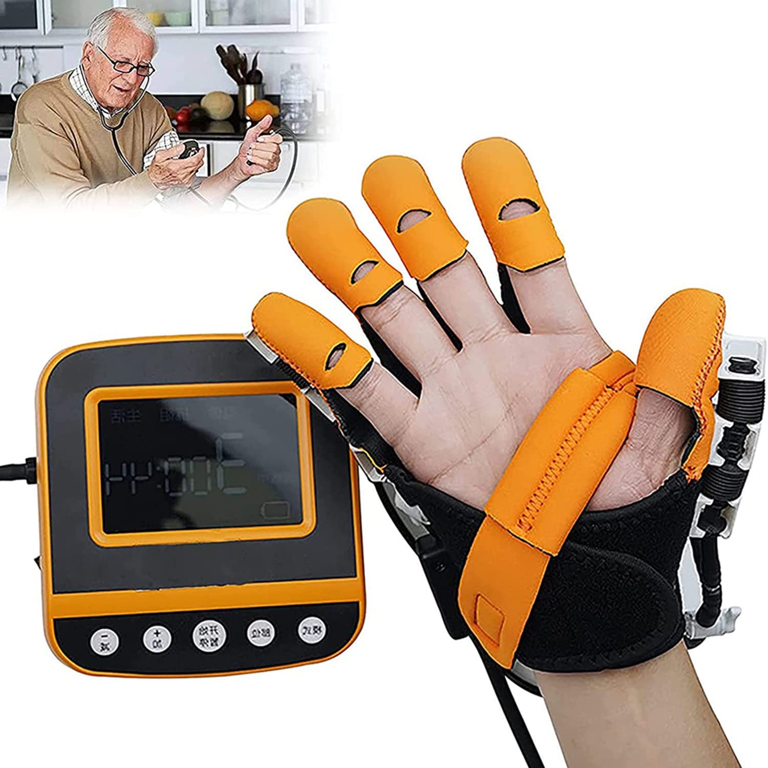 Finger Gloves Rehab Equipment, Exercise Five Fingers, Finger Orthosis for Stroke Hemiplegia Help Patient, The Hands Rehabilitation Robot Gloves,RightHand-M (RightHand M)