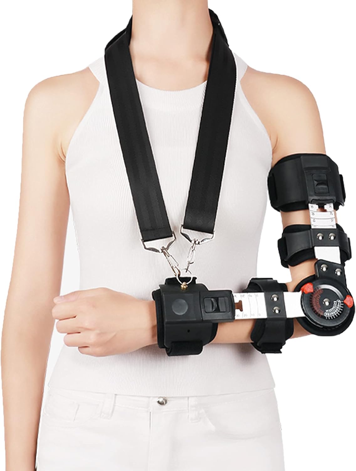 Hinged ROM Elbow Brace Strap for Elbow Fracture Rehabilitation Ligament Tendon Injury Recovery Pain Relief Support Post Op Injury Recovery Repairs and Dislocation by Brace Align,Left