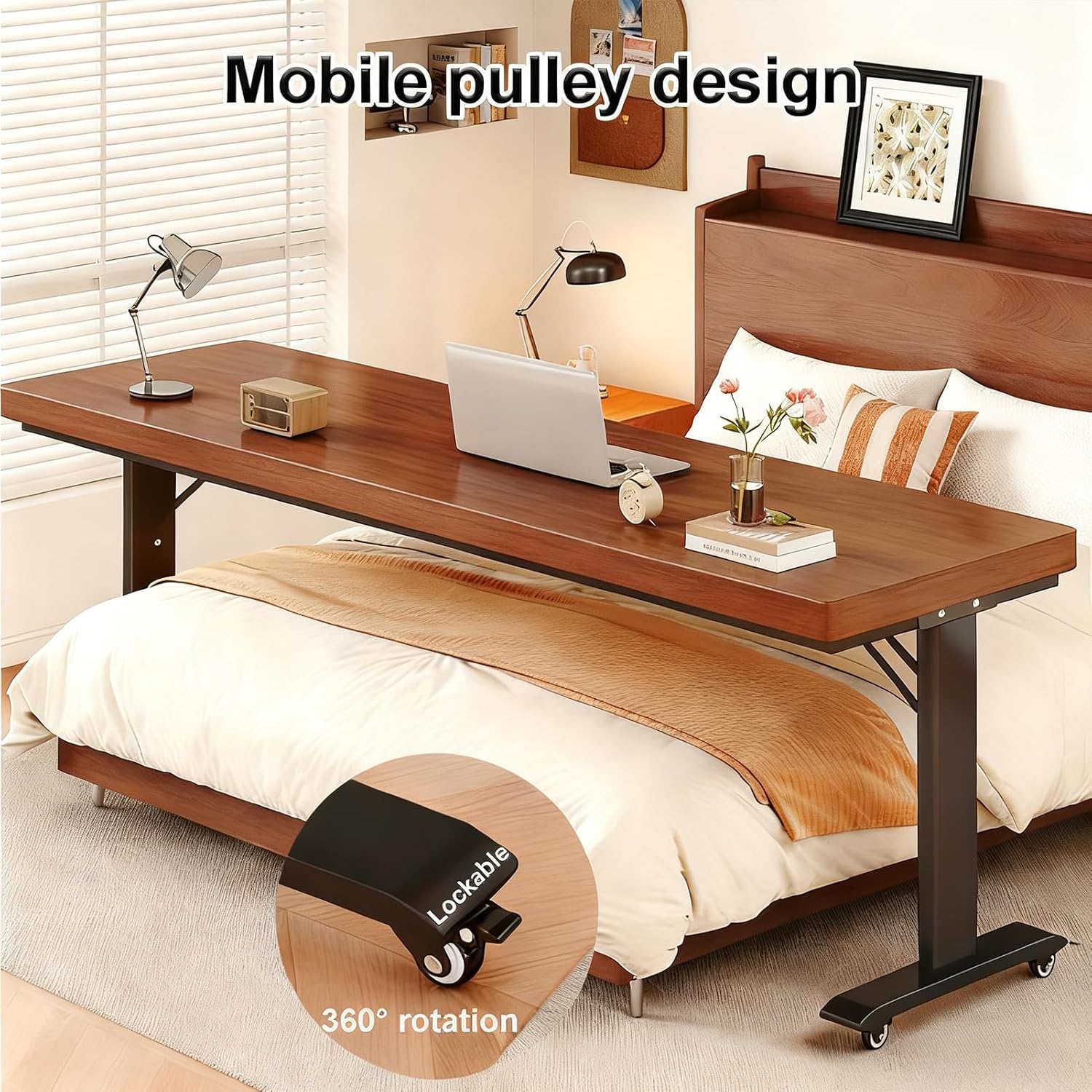 Over The Bed Table with Wheels, 2