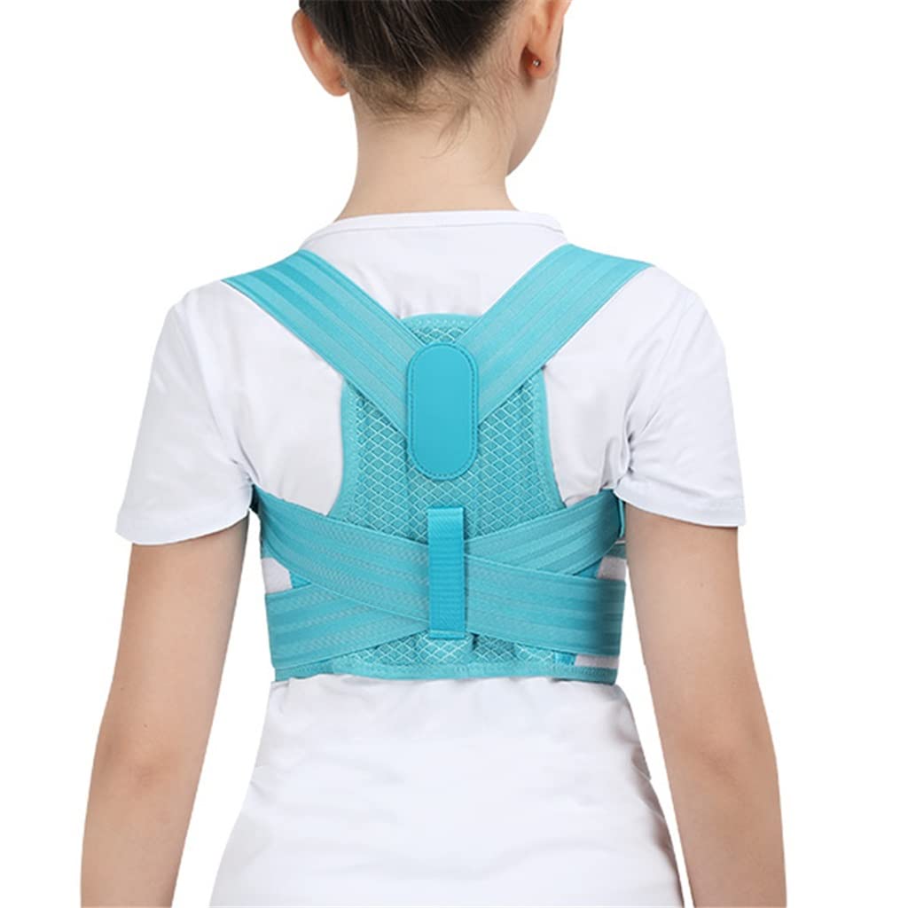 JSEIAJB Adjustable Posture Corrector Back Support Belt Orthopedic Corset for Spine Back Lumbar Shoulder Braces(Blue,S code)