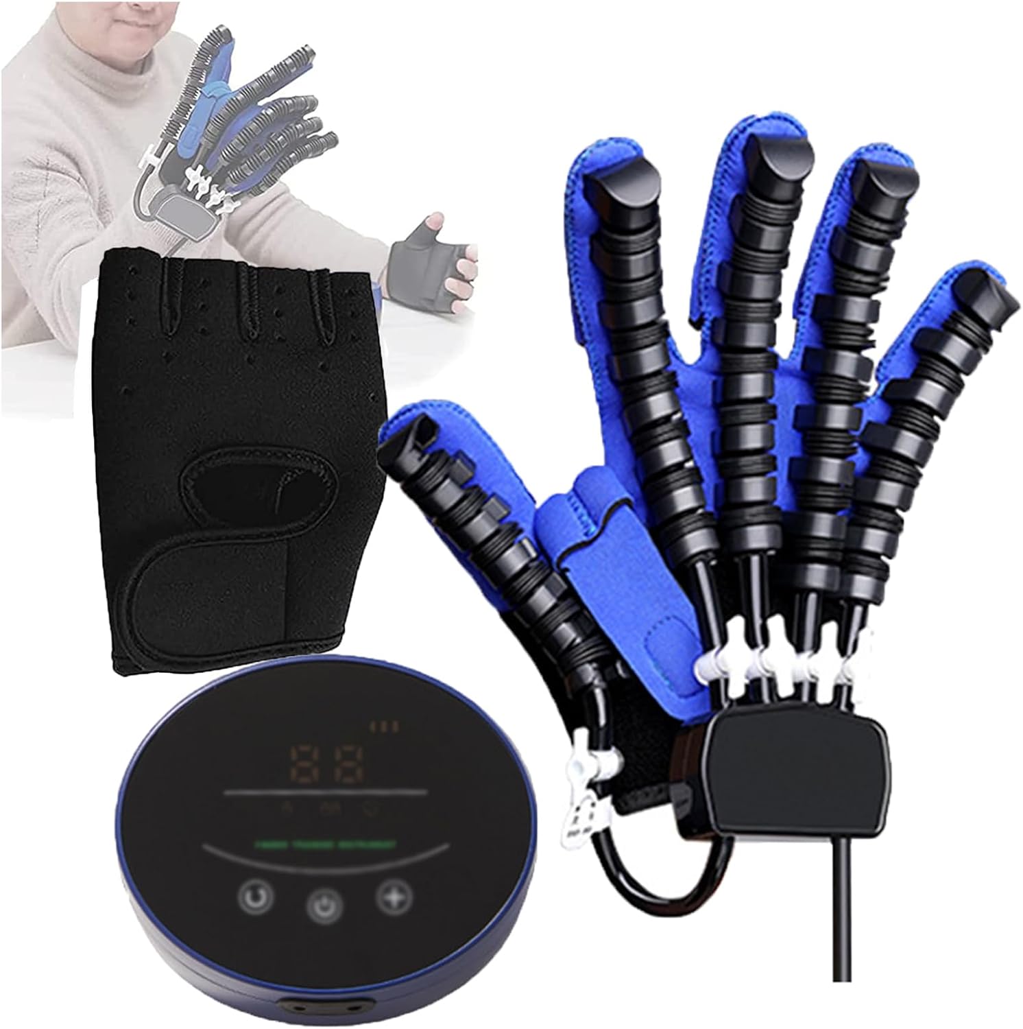 Stroke Hand Splint Rehabilitation Robot Gloves, Finger Orthoses, with Single Finger Training Mirror Mode,for Stroke Patients with Hemiplegia