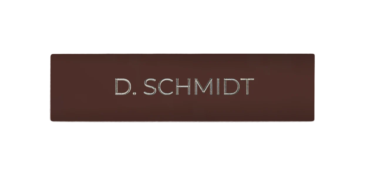 DoorBird Nameplate for One Call Button D21X  in Mahogany Brown - Individual Engraving
