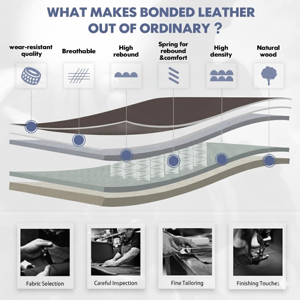 Ergonomic High Back Executive Office Chair with Adjustable Lumbar Support, Leather Office Chair with Flip-up Armrests, Swivel Computer Task Chair for Home Office Workstation, Brown,Set of 2