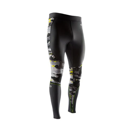 McDavid Men's Recovery Max Tights (Charcoal/Hydro Camo Bright Yellow - XL)