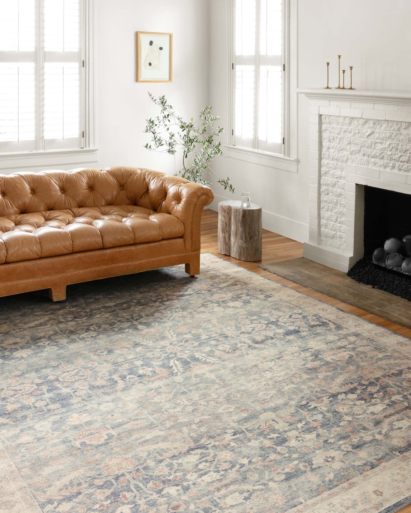 Loloi II Hathaway Collection - Traditional Power Loomed Rug in Denim (HTH-02)