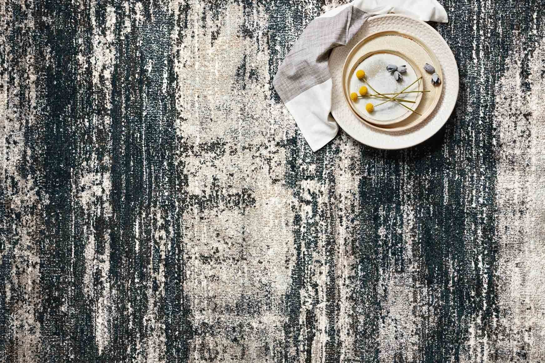 Loloi Augustus Collection - Contemporary Power Loomed Rug in Navy & Stone (AGS-07)