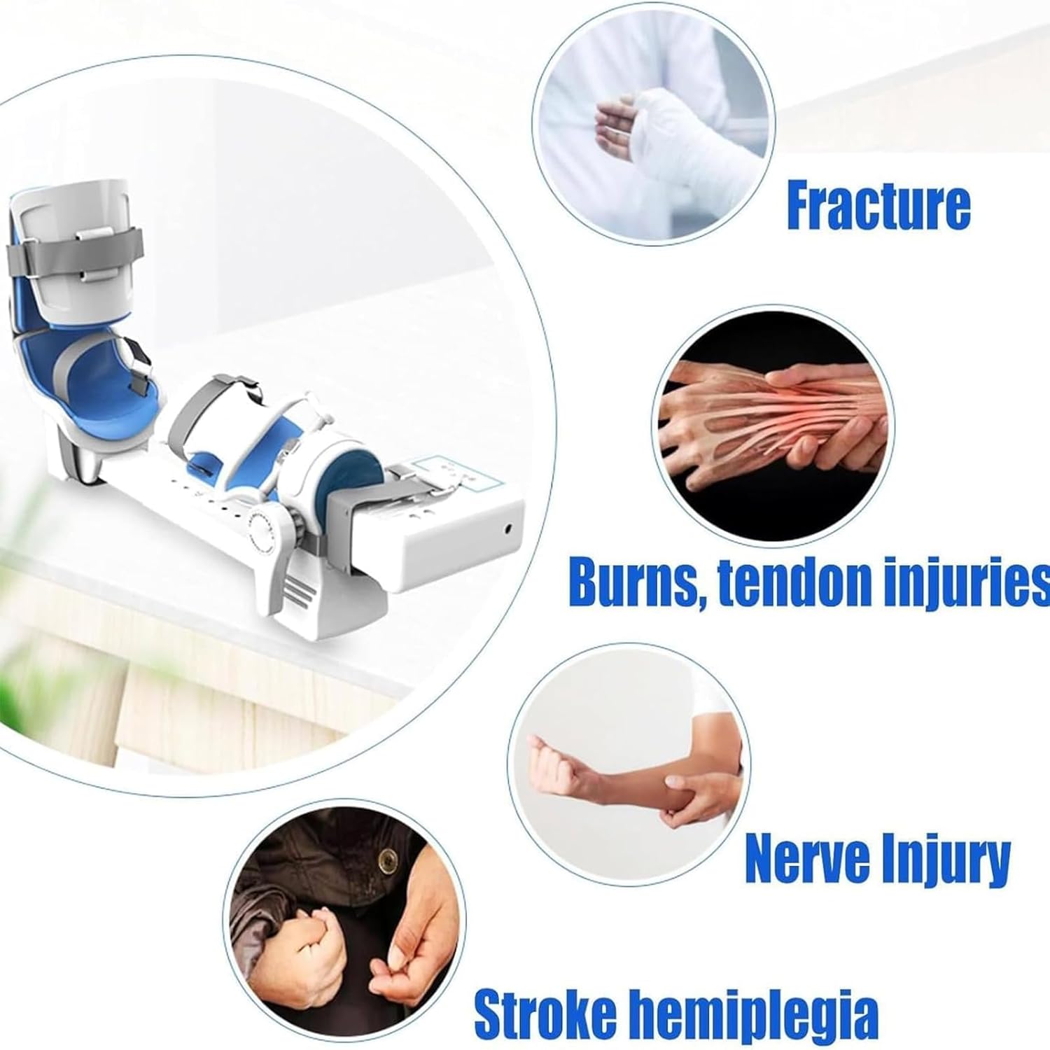 Electric Elbow and Wrist Joint Brace Arm Exerciser, 9 Levels of Strength and 3 Levels of Speed Adjustable, 120° Spin Angle, for Hemiplegia, Fracture