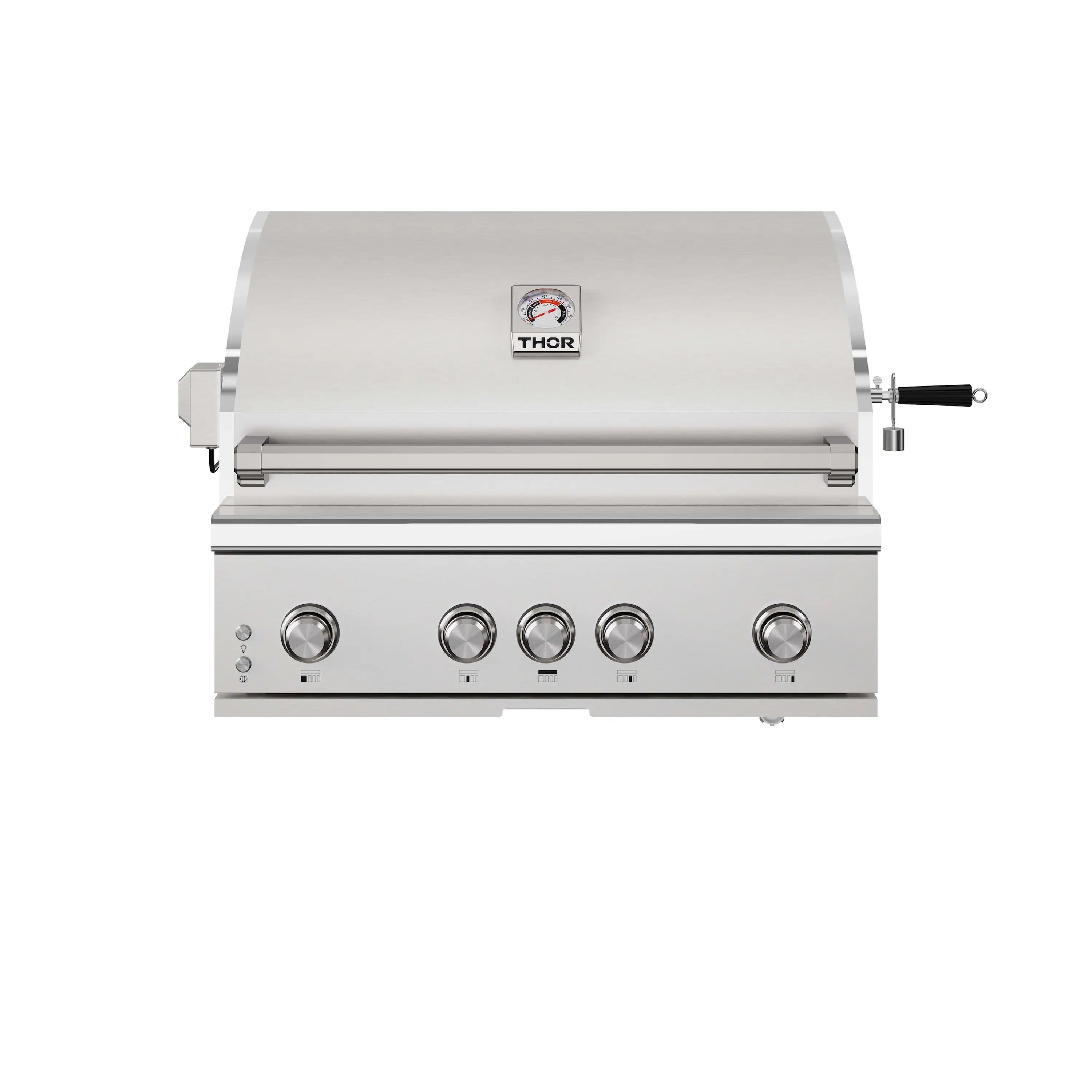 Thor Kitchen 36-Inch Professional Built in Gas BBQ Grill with Natural Gas Kit in Stainless Steel (TPG3601-G-NG)