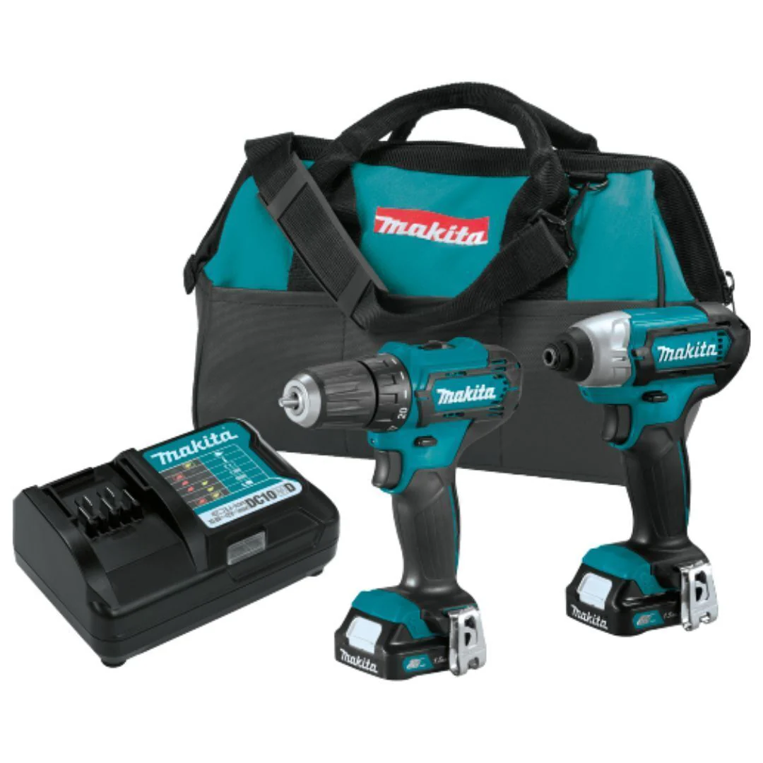 Makita CT232 CXT 12V Cordless Drill Driver and Impact Driver Combo Kit (1.5 Ah)