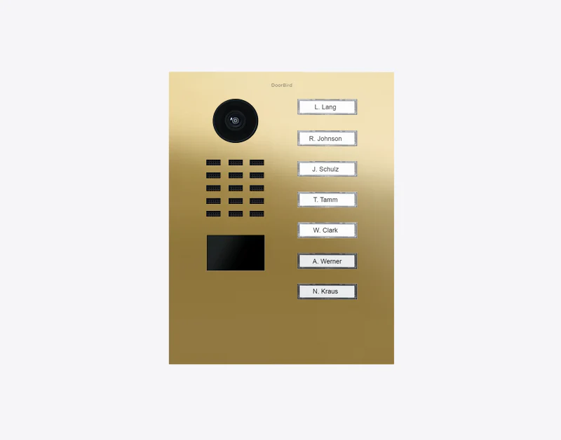 DoorBird D2107V IP Video Door Station, 7 Call Buttons in Brass