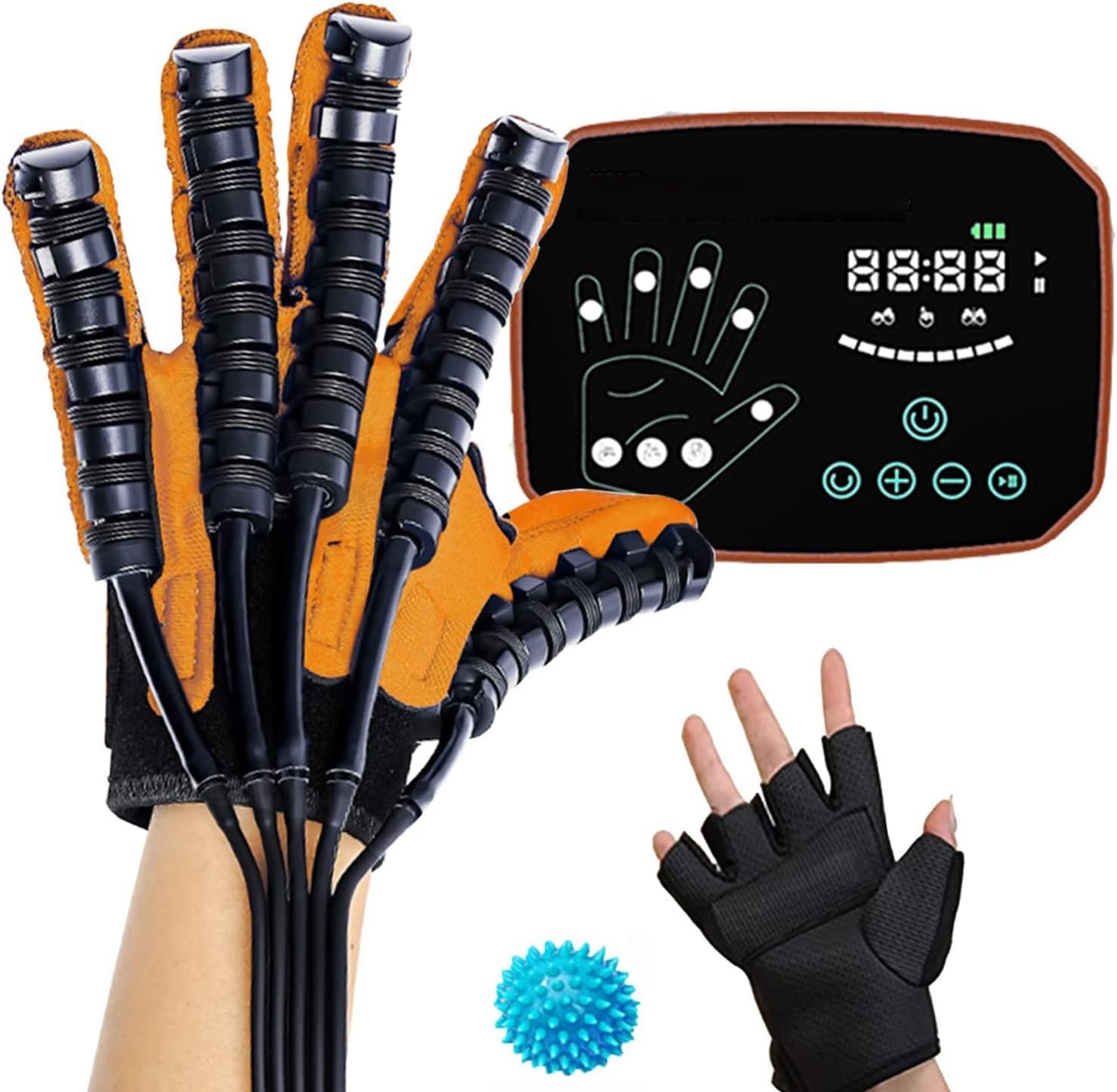 Stroke Hemiplegia Rehabilitation Robot Gloves, Hand Dysfunction Patient Training Device, Finger Exerciser Finger Orthosis(Size:XL Code,Color:Left Hand)