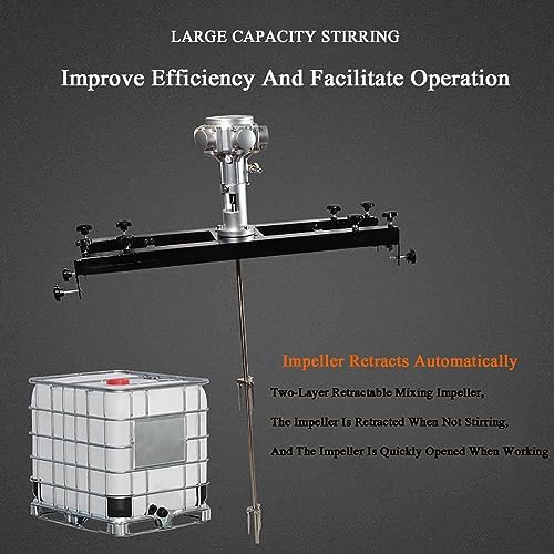 Air Agitator Electric Mixer 1/2HP, 0-2500RPM Speed, 1000L Capacity, Adjustable for Paint, Coating, and Viscous Liquid Ink Dissolver