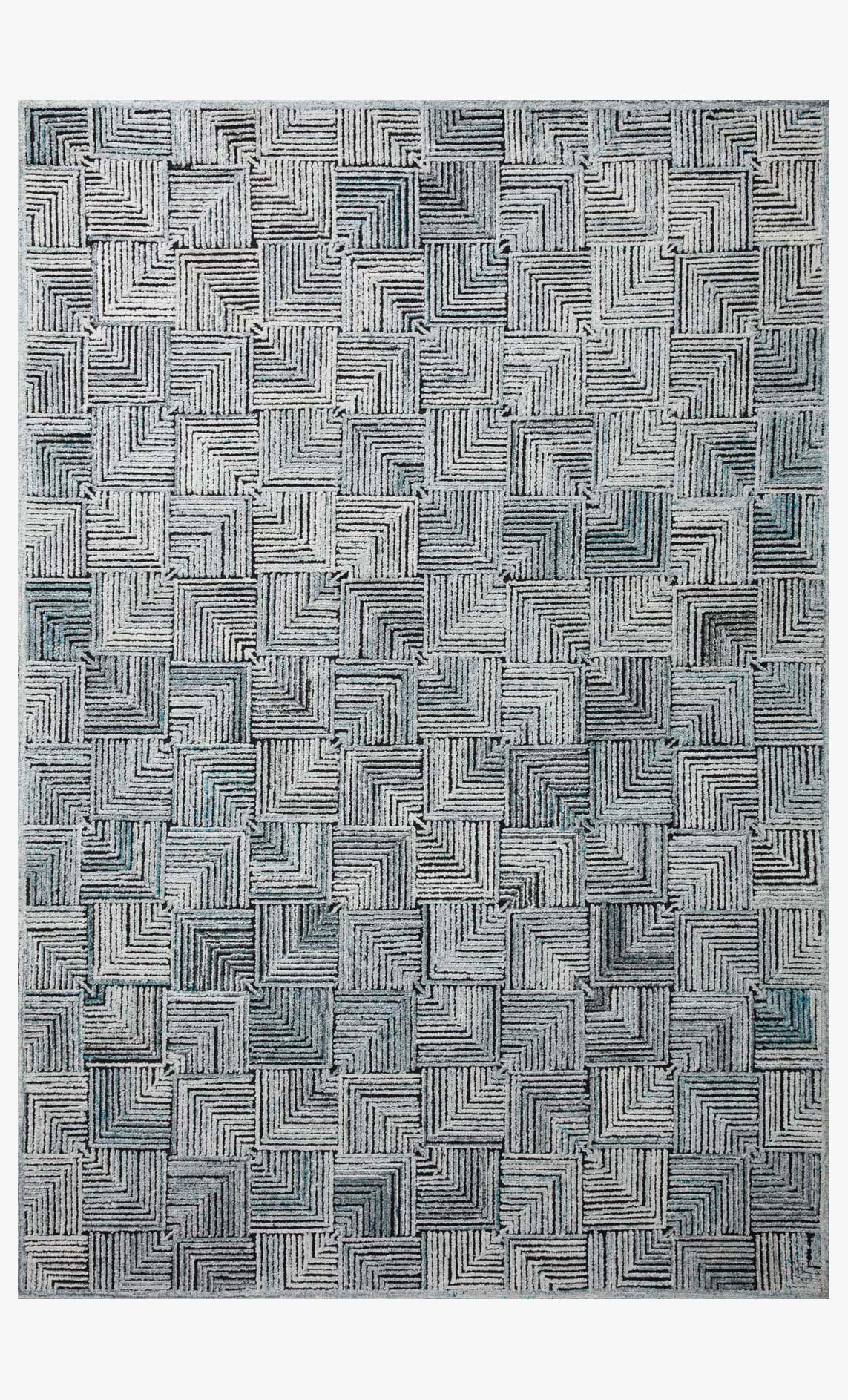 Loloi Prescott Collection - Contemporary Hooked Rug in Arctic Blue (PRE-03)