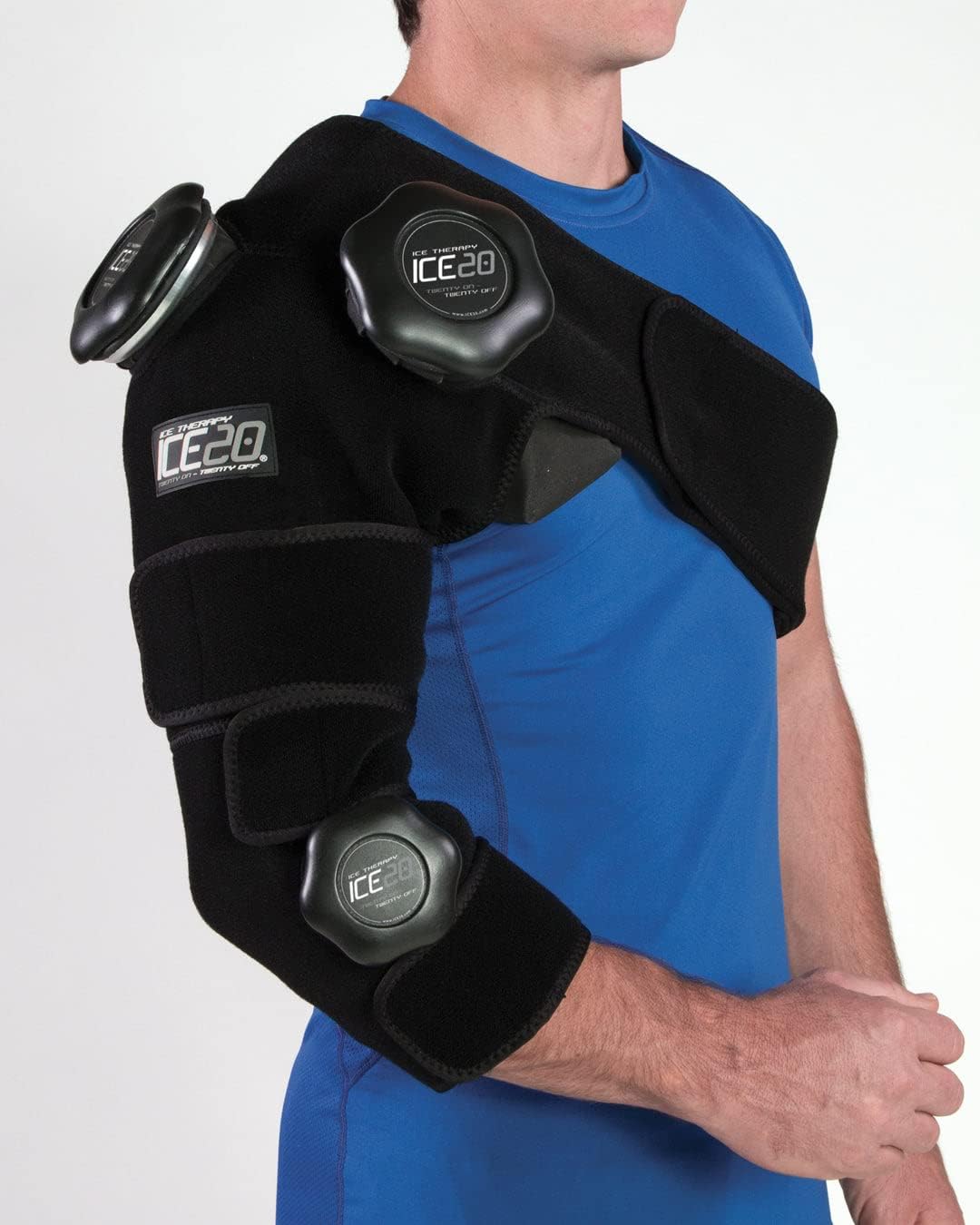 Bownet ICE20 Refillable Arm & Shoulder Ice Pack Compression Wrap for Pain Relief (One Size)