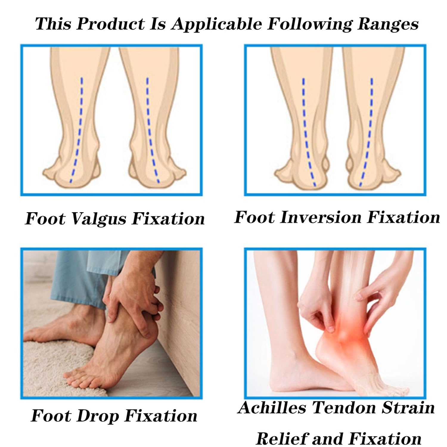 SFKLYU Foot Drop Fixation Walker Fracture Boot Fixation Brace Ankle Foot Orthosis Support Splint for Foot or Ankle Injuries, Foot Fractures or Sprains,Left,S