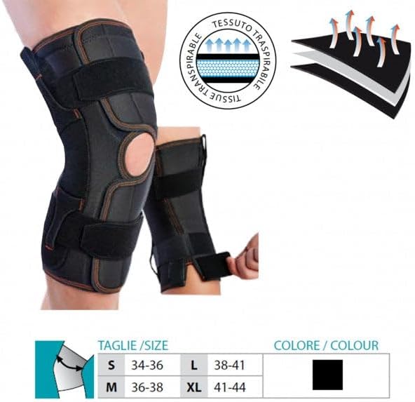 Tubular Knee Brace to Triple Layer Fabric Ref. 4104 Orione Size M inch. 14.17