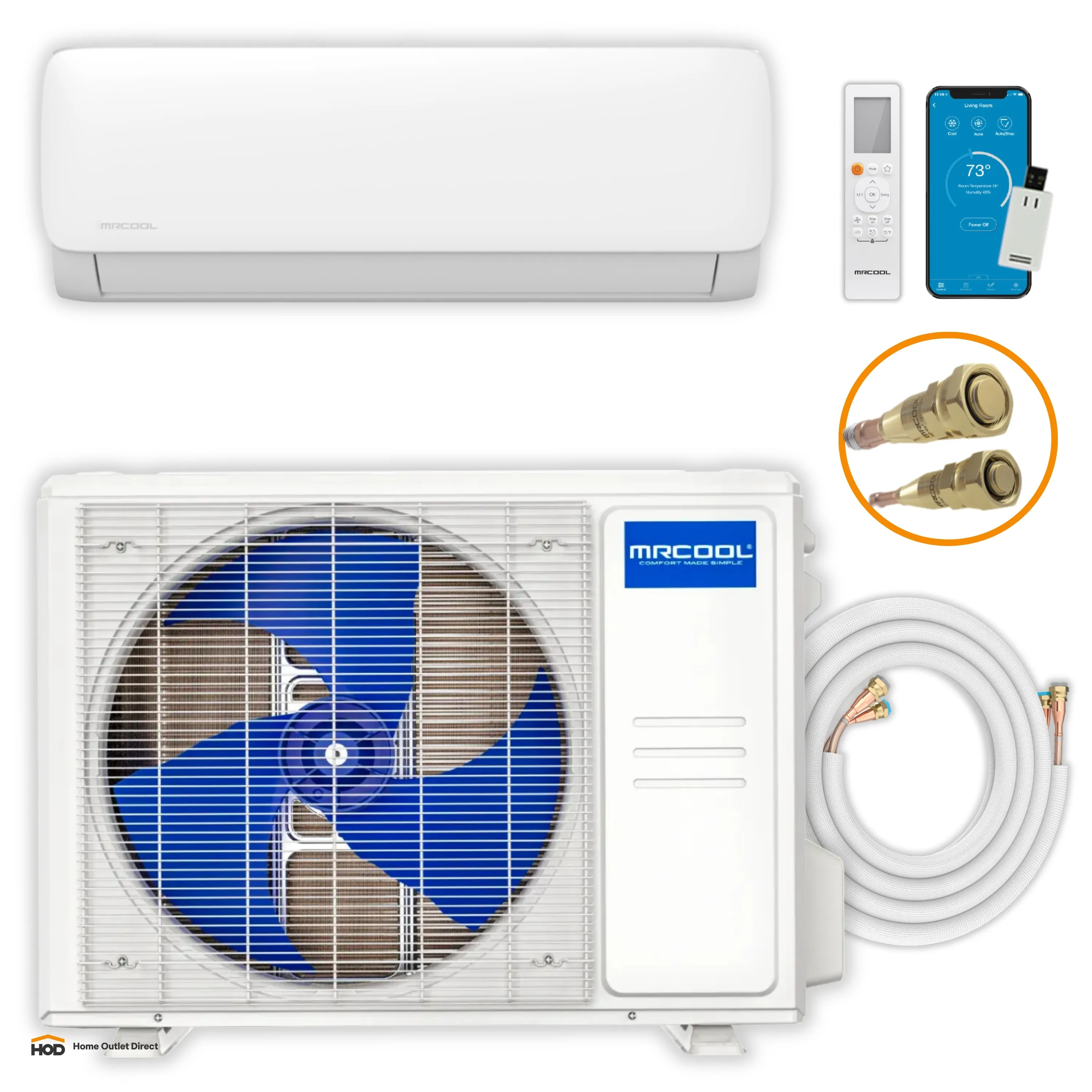 MRCOOL DIY庐 5th Gen EasyPro 12,000 BTU Single Zone Mini Split Complete System 115V with 16 ft. DIY Quick Connect Line Set and DIYPRO Cable (EZPRO-12-HP-11516D-O)