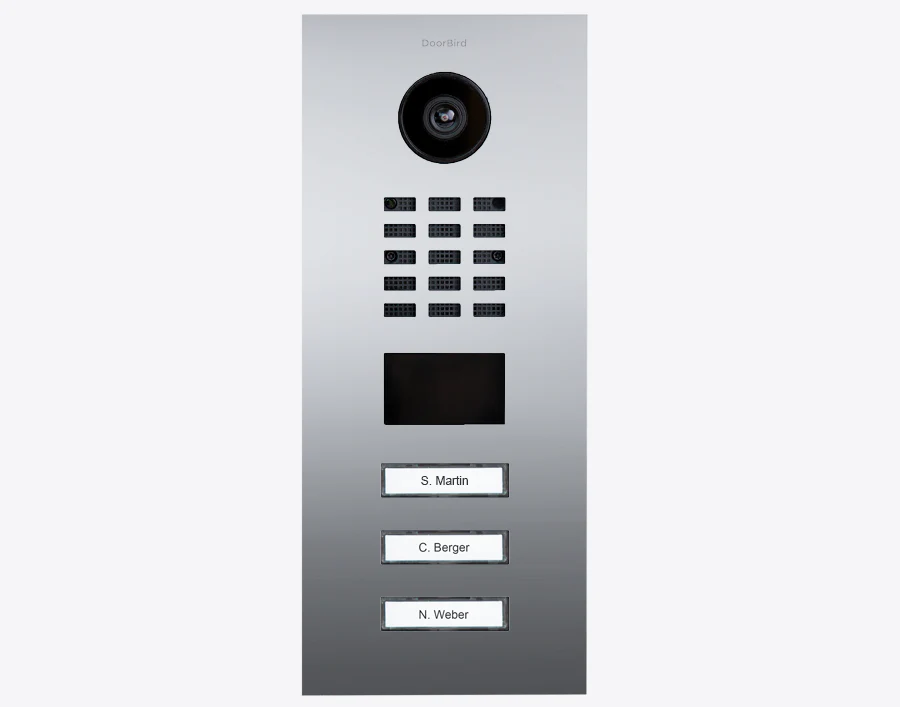 DoorBird D2103V IP Video Door Station, 3 Call Button in Chrome
